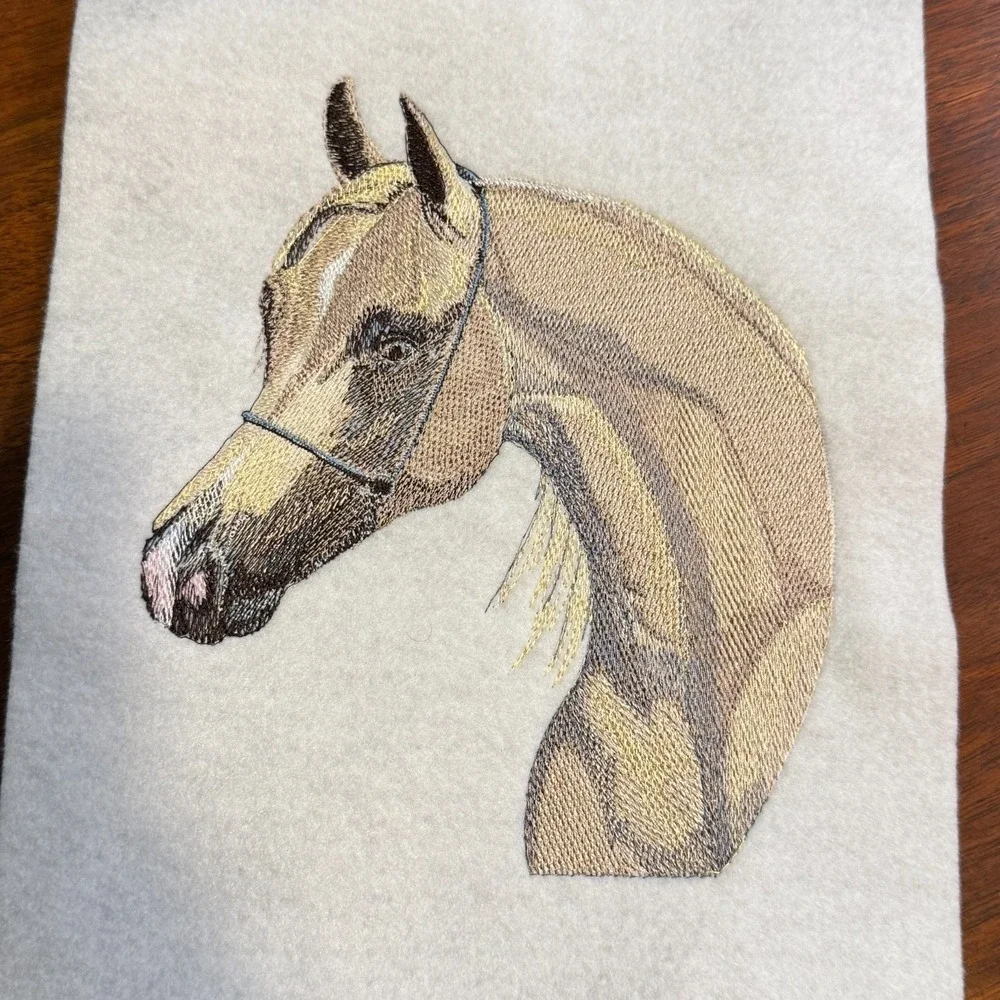 Vintage Arabian Horse Head Handmade Embroidery Western Equestrian Sew On